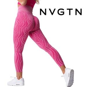 NVGTN Fuchsia Zebra Seamless Leggings - Size Small